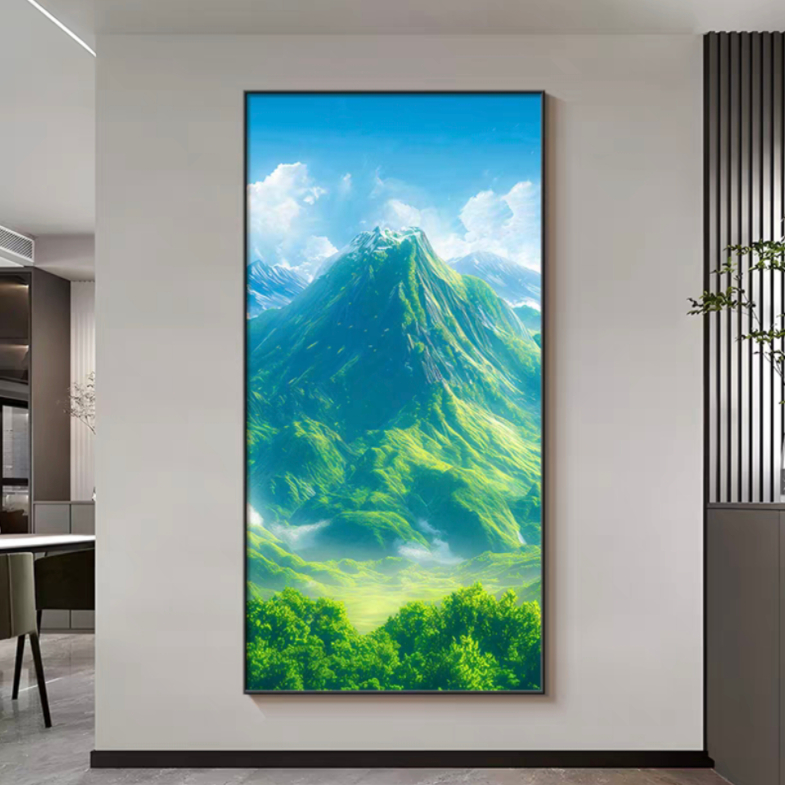 笔架山青山有山无水靠山3D蓝天白云客厅办公室背景墙壁画FJ5923