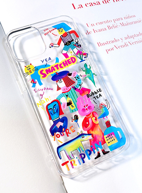 SillyPark原创设计适用于iPhone13手机壳TPU透明软壳大孔Snatched