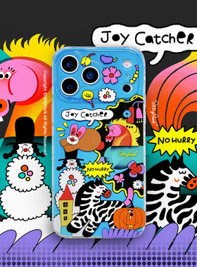 SillyPark原创双层适用苹果17ProMax手机壳iPhone16Pro蓝色保护壳IMD光面马年JoyCatcher快乐捕手