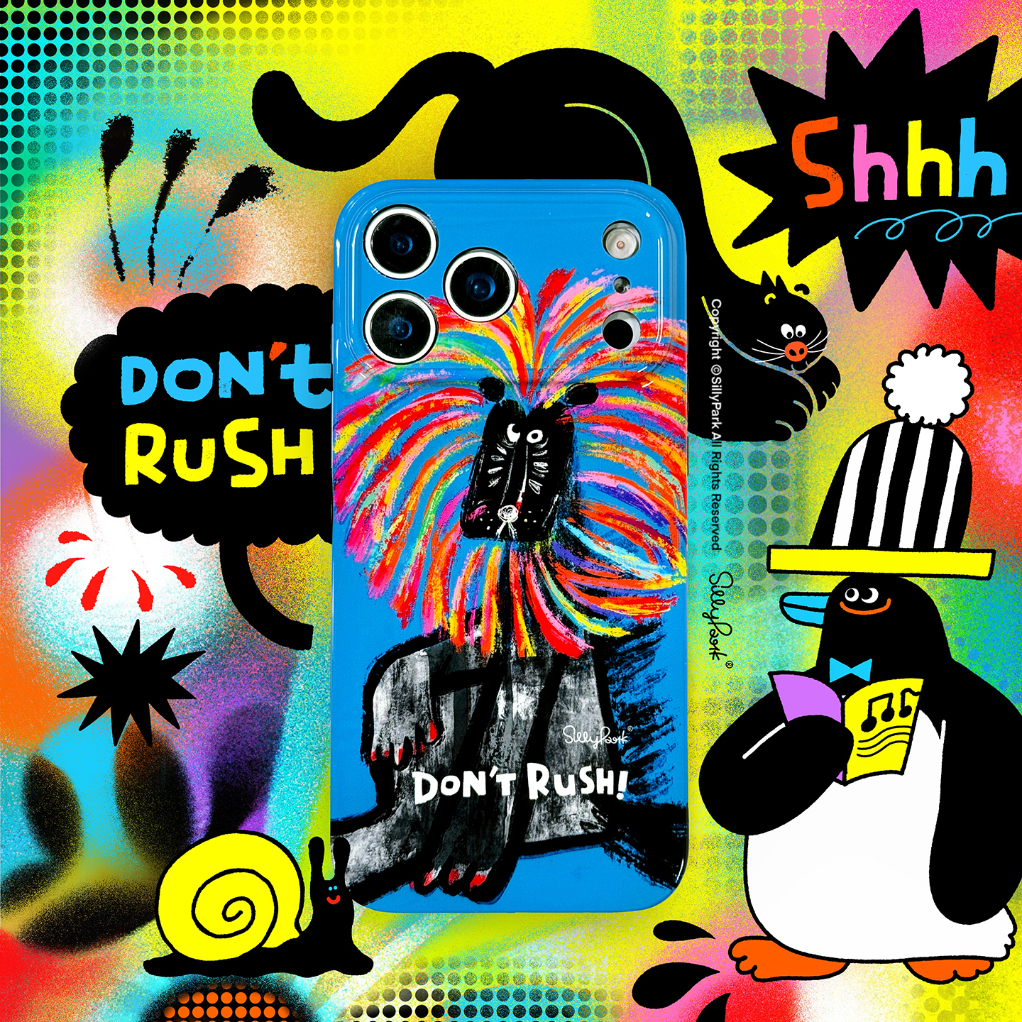 SillyPark炸毛狮子精孔手机壳