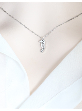 超小海马项链如意平安生日礼物轻奢高级感锁骨链女水洗不掉色