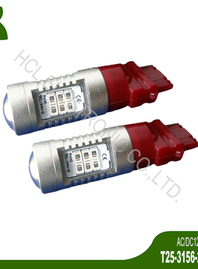 高品质 AC/DC12/24V通用 T25 3156 P27W LED车灯泡 车尾灯 转向灯