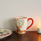 一款 手感非常好 圣诞马克杯 咖啡杯 手捏纹陶瓷鹿水杯 出口欧式