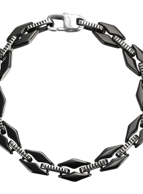 GRGR黑色几何拼接钛钢手链