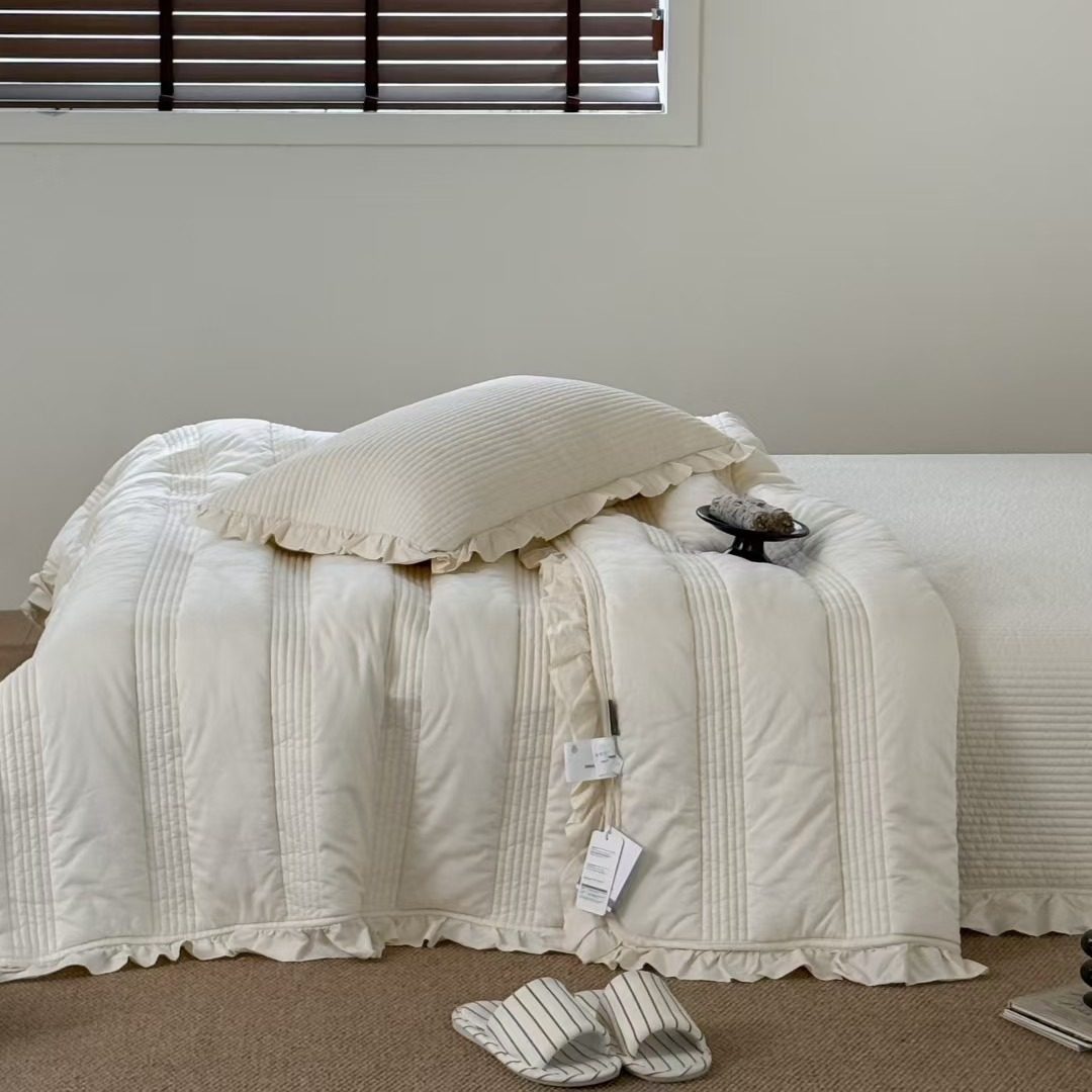 韩国大鹅双面纯棉床盖三件套四季夹棉绗缝被子榻榻米防滑床单垫,床上用品,床盖,淘宝优惠券,粉丝福利购,淘宝优惠卷