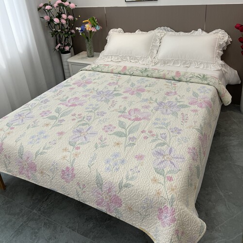 斜纹双面纯棉两用夹棉床盖四季通用加厚床单机洗榻榻米垫宿舍垫子