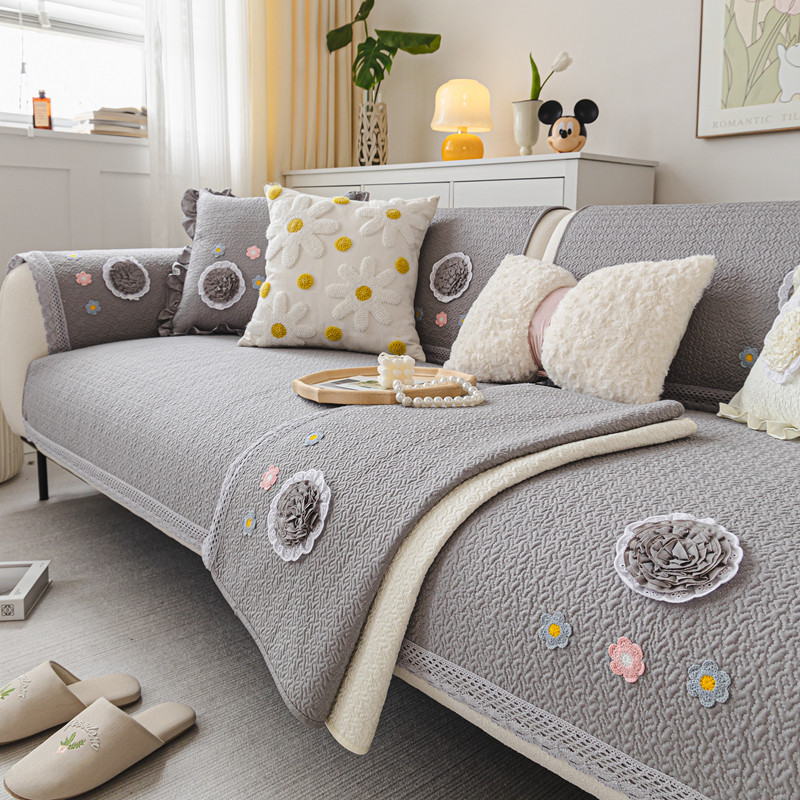 浅灰色斜纹纯棉沙发垫全棉防滑沙发套罩巾四季通用2024坐垫盖布,居家布艺,沙发垫,淘宝优惠券,粉丝福利购,淘宝优惠卷