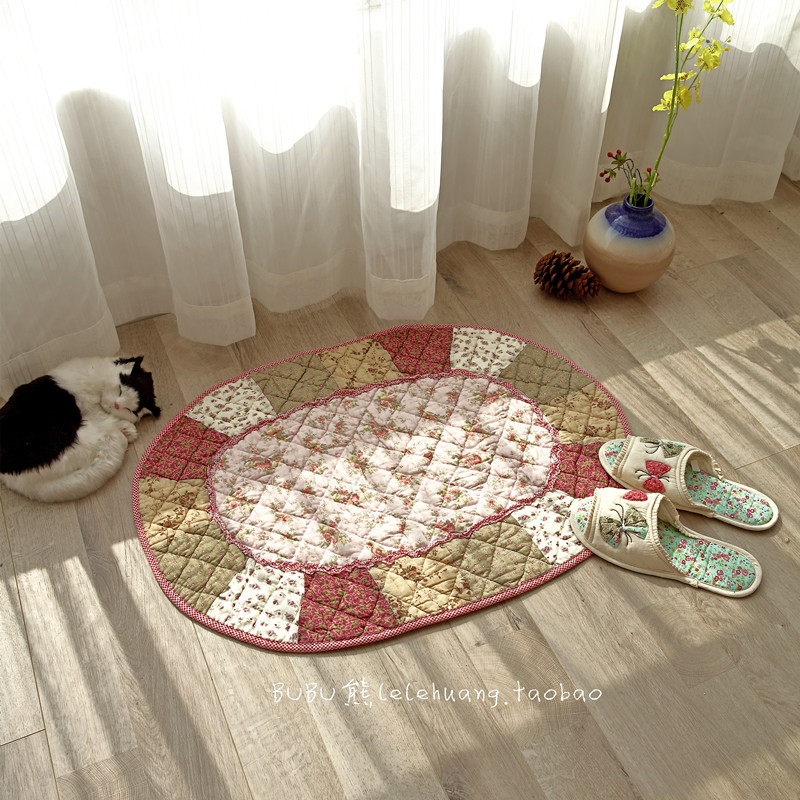 韩式出口布艺防滑地垫纯棉厨房洗澡间吸水垫加厚进门脚垫可机洗