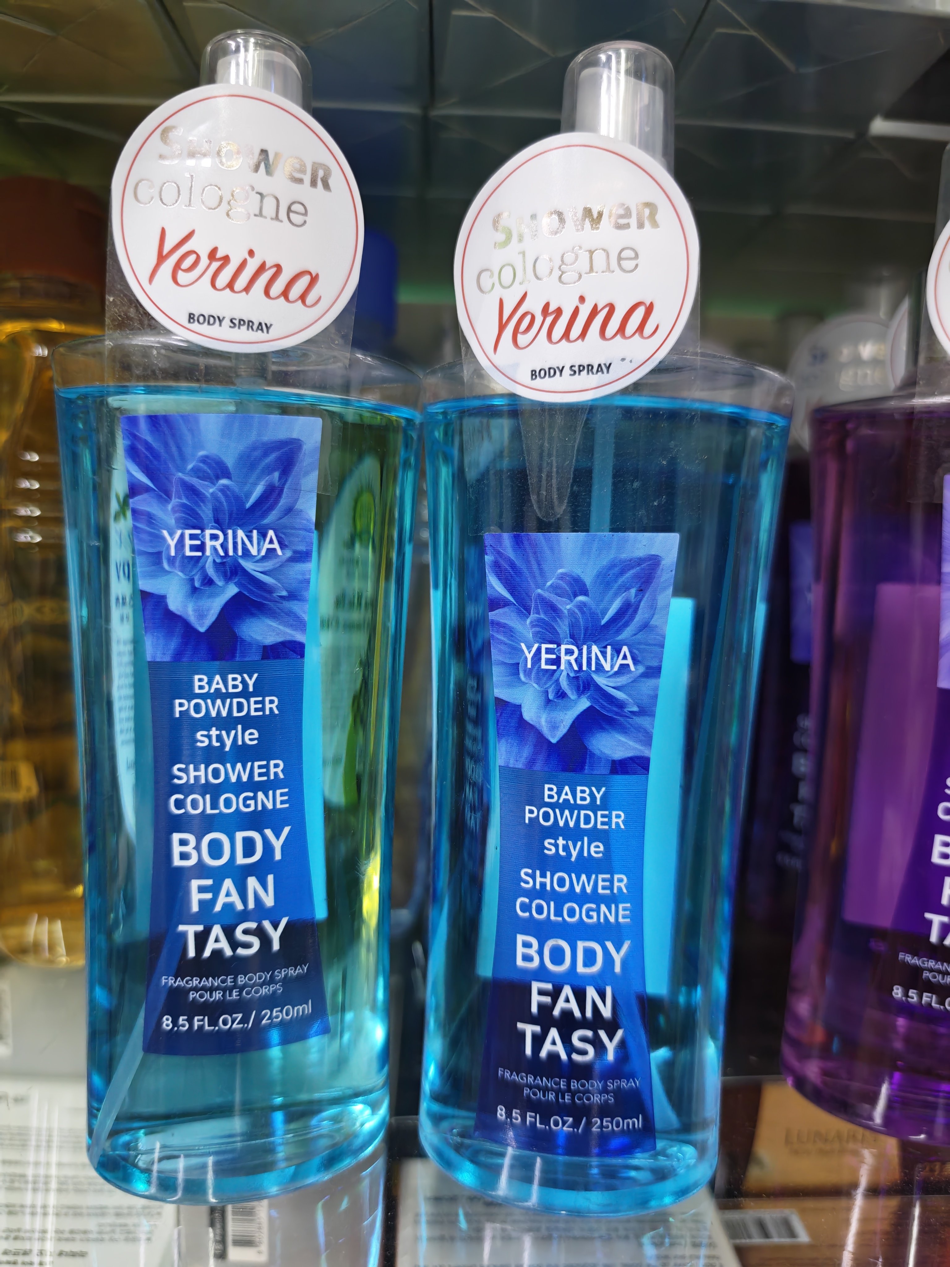 韩国原装YERINA婴儿爽身粉香身体喷雾250ml蓝色瓶