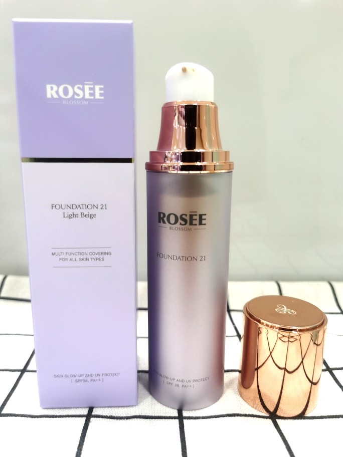 韩国原装ROSEE露姿十长生粉底液45ml21号亮肤色遮瑕好亮白