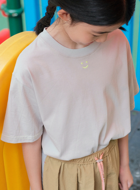 ▲现货 TADA SMILE TEE 大大原创系列 灰色笑脸刺绣 精梳棉 T恤