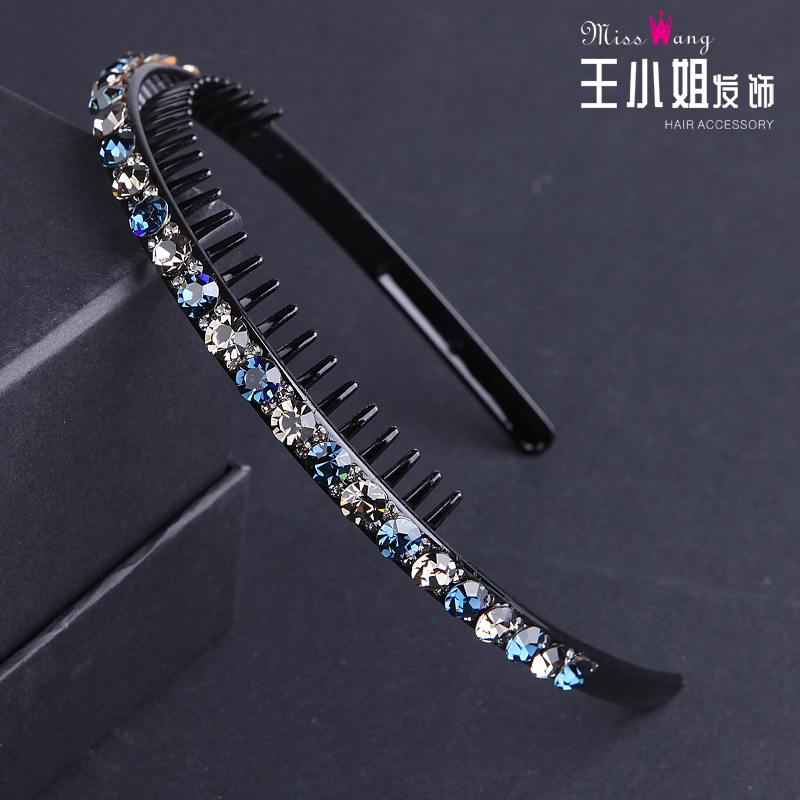 发箍韩国简约带齿刘海防滑钻头