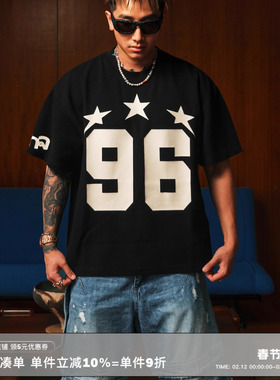 RESERFF 舞女俱乐部 街头恶星 华夫格球衣短袖T恤男宽松潮流上衣