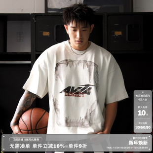传奇虎牙复古印花重磅宽短限定短袖 RESERFF 联名 AVIA