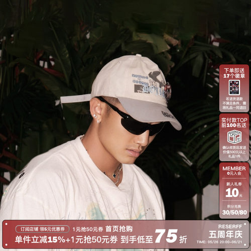 RESERFF徽章刺绣水洗做旧鸭舌帽
