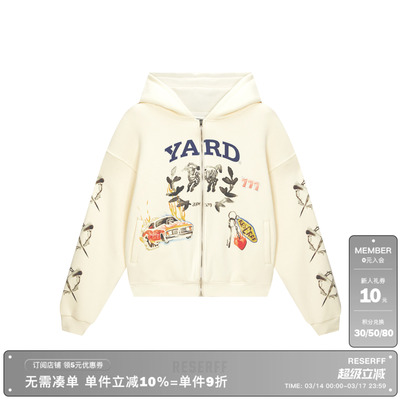 RESERFFxYARD水彩拉链卫衣男