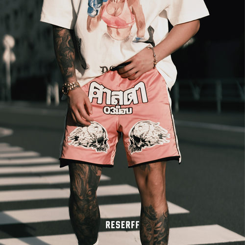 RESERFF HELL BOXER 地狱拳手 定制缎面刺绣结构网眼双层运动短裤