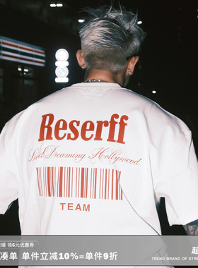 RESERFF CODE 限定主题印花短袖美式纯棉重磅宽松夏季高街情侣