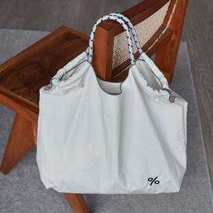 新款 刺绣尼龙袋购物通勤大容量手提包轻便 百分号阿拉比卡%风格