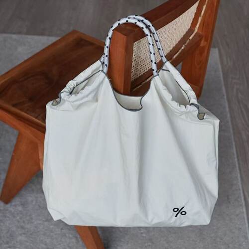 新款百分号阿拉比卡%风格刺绣尼龙袋购物通勤大容量手提包轻便