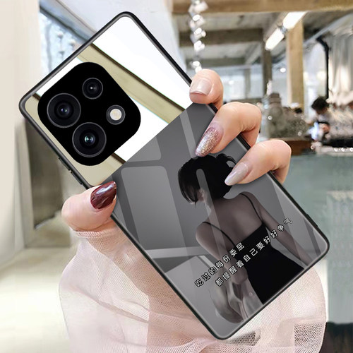 肩带女孩适用opporeno16手机壳15玻璃13带镜子11镜面reno14pro来图订制reno9定做个性reno8照片保护套12