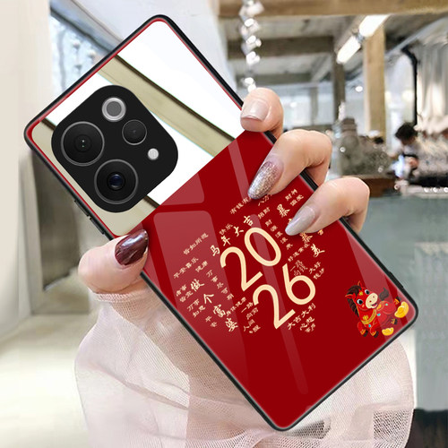 爱财爱己适用vivos50手机壳玻璃s30带镜子s20镜面s19pro补妆镜s18照片定制s17中国红新年s16保护套个性创意