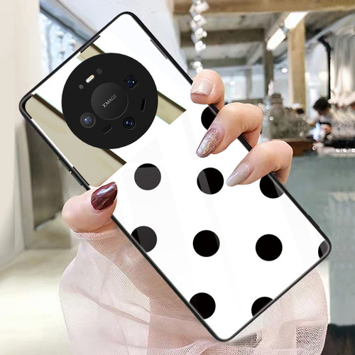 适用华为mate60手机壳玻璃带镜子