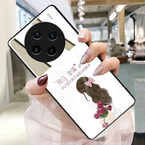 适用vivox100手机壳带镜子