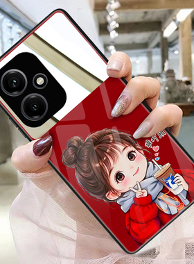 乖丫头适用荣耀400手机壳玻璃荣耀300ultra带镜子200pro补妆镜100女孩90个性80新年红70