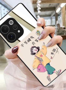 幸运女孩适用vivos50手机壳s30玻璃s20带镜子镜面s19pro补妆镜s18女s17照片定制s16e个性s15时尚