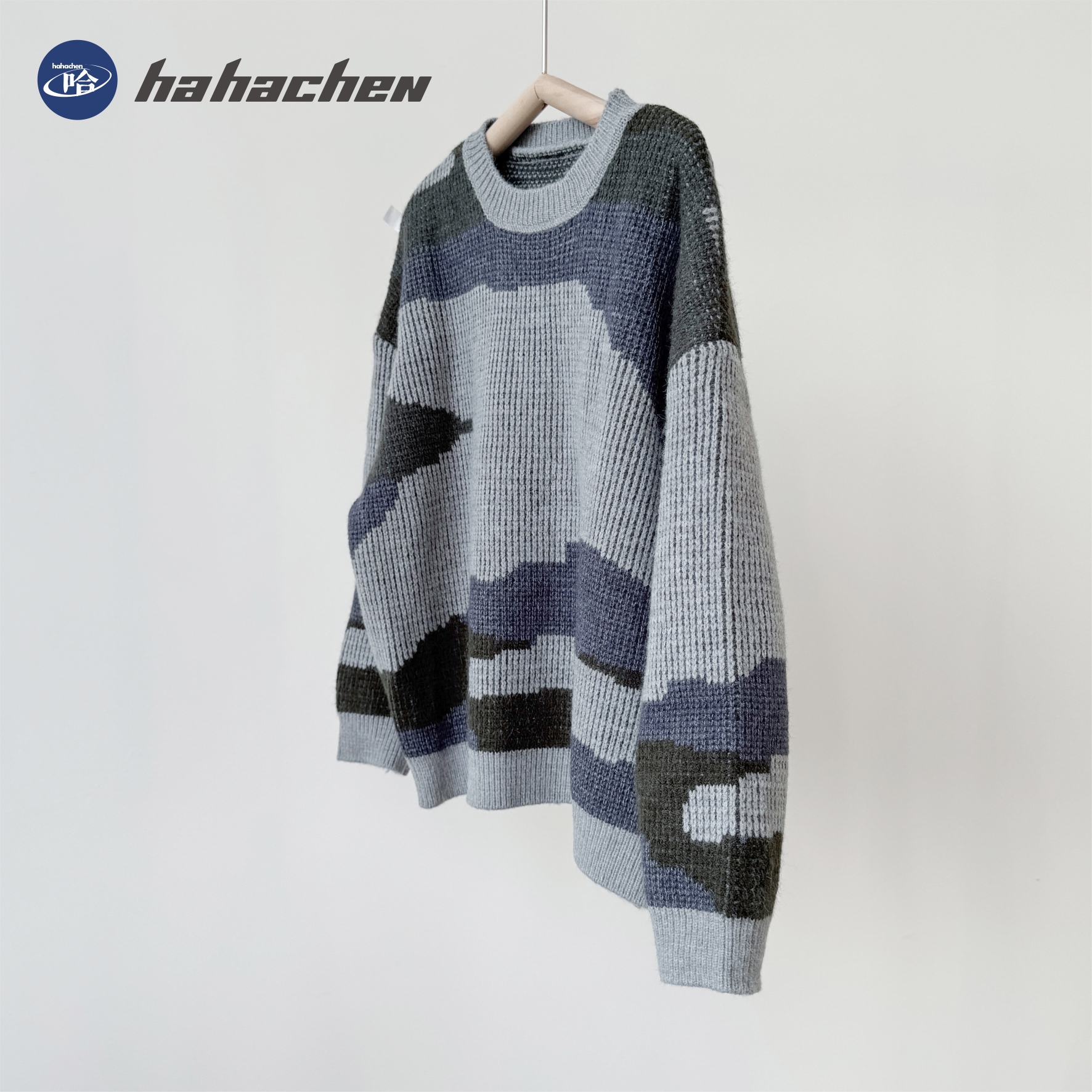 哈哈辰原创童装针织圆领套头毛衣