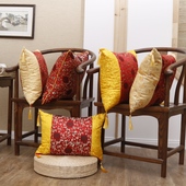 新中式 红木沙发抱枕含芯可定制靠垫套复古办公坐垫腰枕椅子靠枕