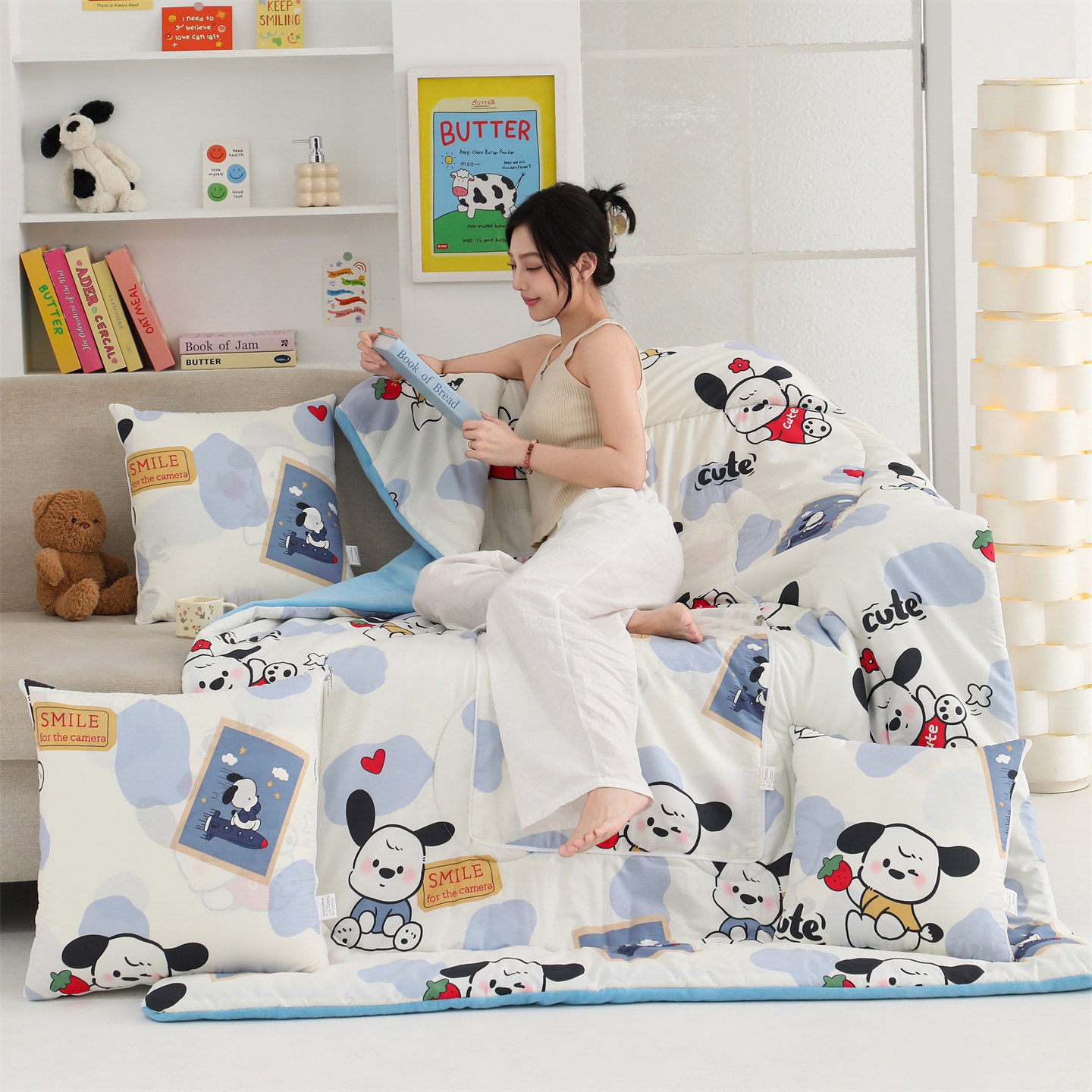 加厚全棉加绒两用抱枕被子可机洗办公室宿舍午休枕头被车载靠垫被,居家布艺,抱枕被,淘宝优惠券,粉丝福利购,淘宝优惠卷