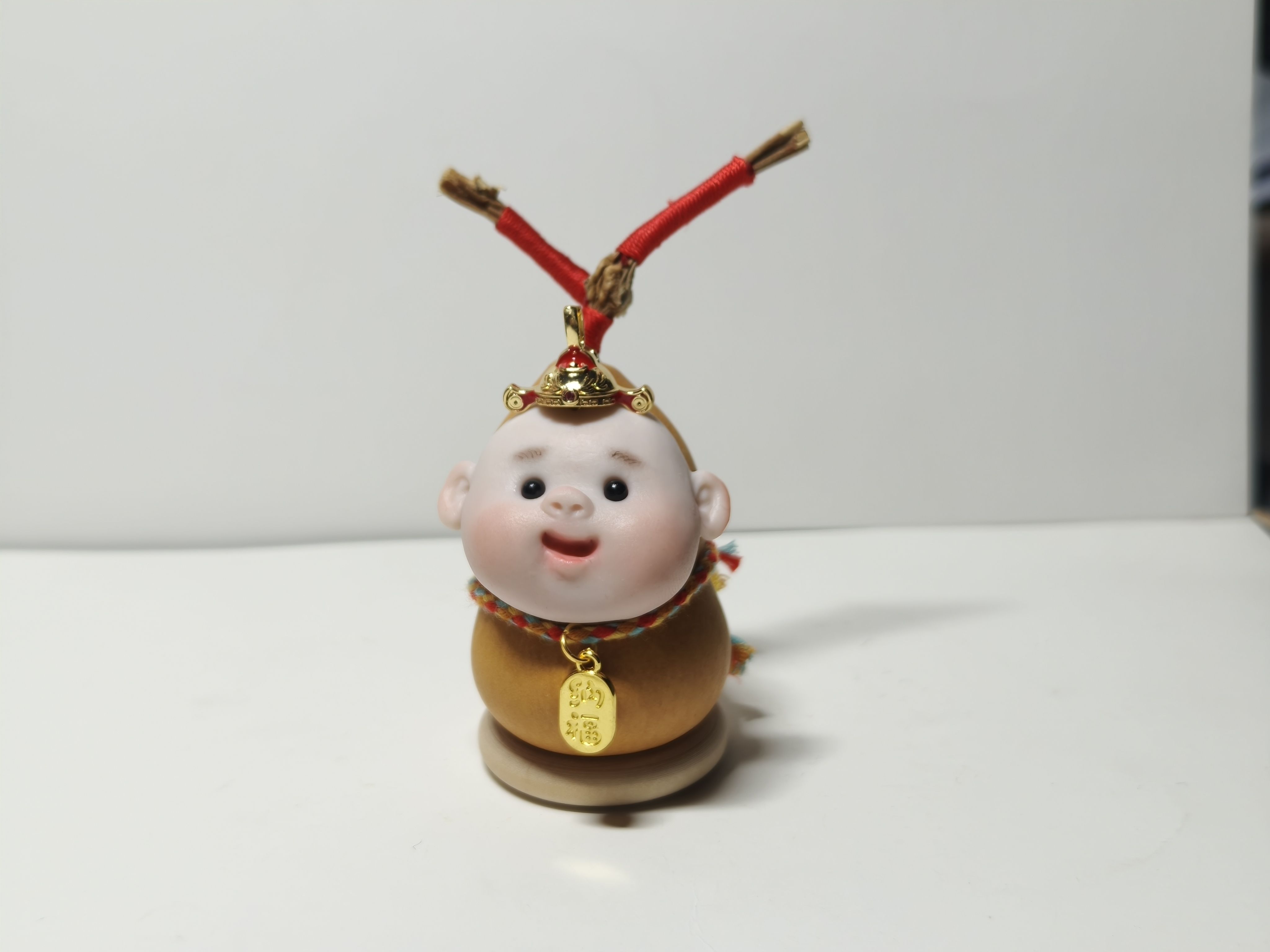 软陶葫芦娃娃个性文创摆件小财神葫芦娃娃招财桌面摆件车内摆件