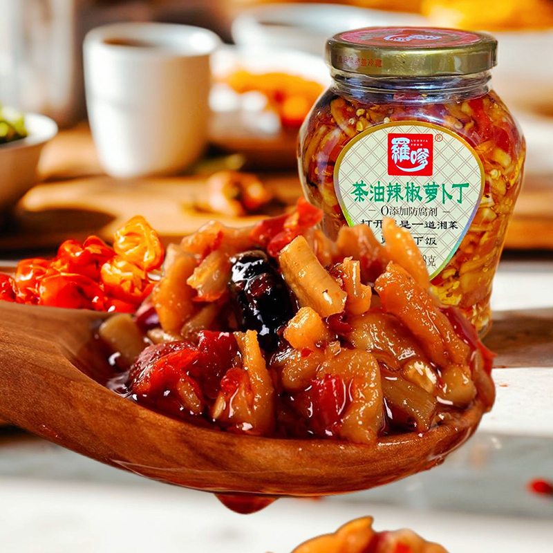 茶油萝卜丁辣椒瓶装下饭菜罗嗲