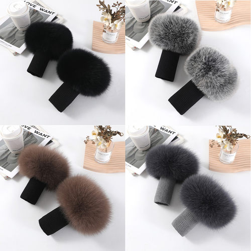 狐狸毛针织袖口袖套手腕套