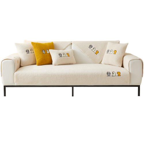 New Autumn/Winter Plush Sofa Cushion with Thickening, Simple Modern Anti-Slip Sofa Cover, Throw Pillow Cover, Seat Pad