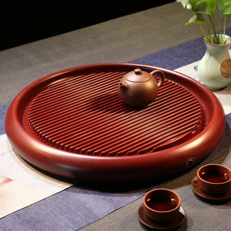 德国电木茶盘德国家用简约圆茶盘台湾电胶木干泡台功夫茶具中小号