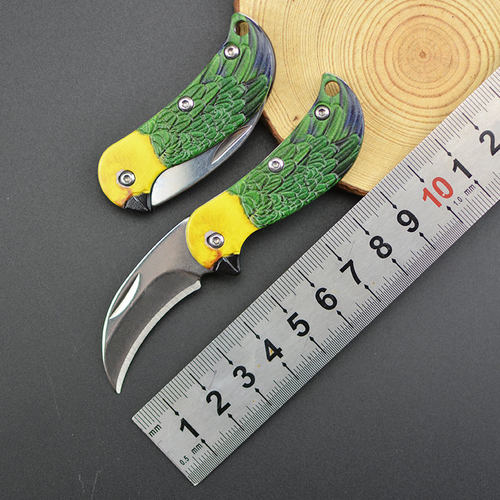 户外不锈钢迷你折叠小刀EDC袖珍随身拆快递刀钥匙扣刀便携水果刀