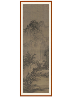 巨然山水画溪山兰若图客厅挂画