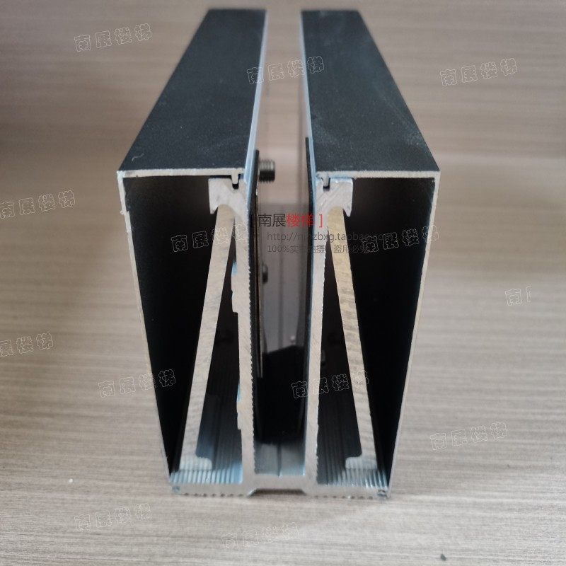 玻璃免开孔免预埋铝槽无框扶手