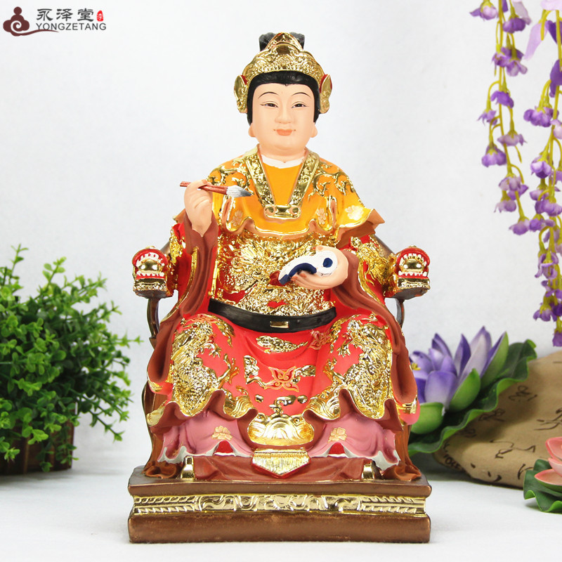 敦煌彩贴金坐椅注生娘娘神像