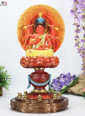 七彩中式风树脂密宗桌面摆件佛像