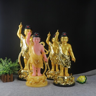 多款贴金太子佛浴佛像黄玉描金太子佛像唯我独尊像摆件家用