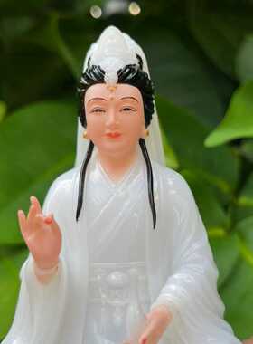 白玉色妙善观音菩萨佛像