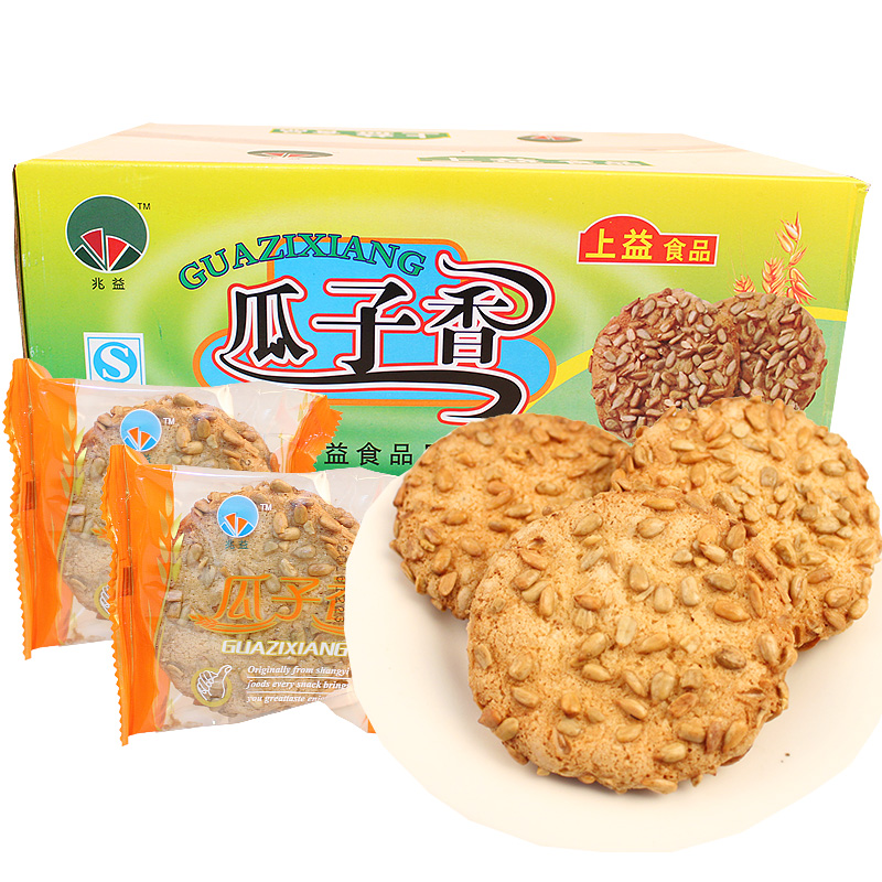 上益瓜子香饼干瓜子仁瓜子香糕点香脆小吃零食江浙沪整箱8斤包邮