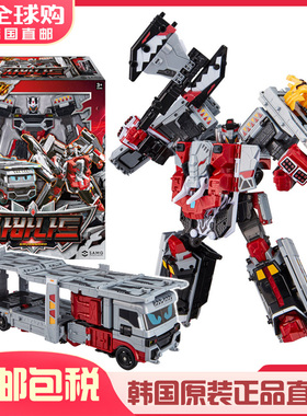 韩国Metal Cardbot W 金属卡炫卡斗士荒原银卫拖车变形机器人玩具