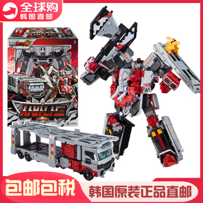 韩国Metal Cardbot W 金属卡炫卡斗士荒原银卫拖车变形机器人玩具