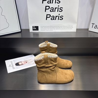 加绒舒适保暖增高堆堆靴短靴