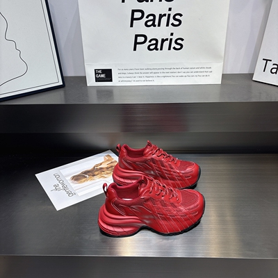 真皮增高透气厚底休闲老爹鞋女